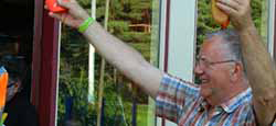 A volunteer enjoying himself :O)
