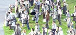 Dave (left) and his group of drummers