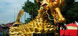 One of the spectacular hand-made floats at the carnival
