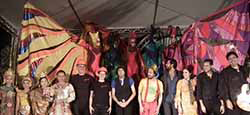 With the other performers at the festival